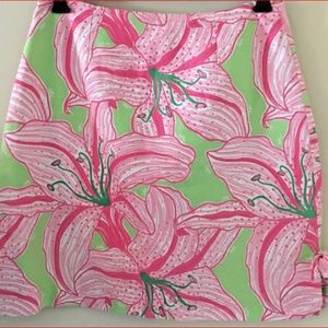 Lily Pulitzer Skirt Vintage Size 6 Green and Pink